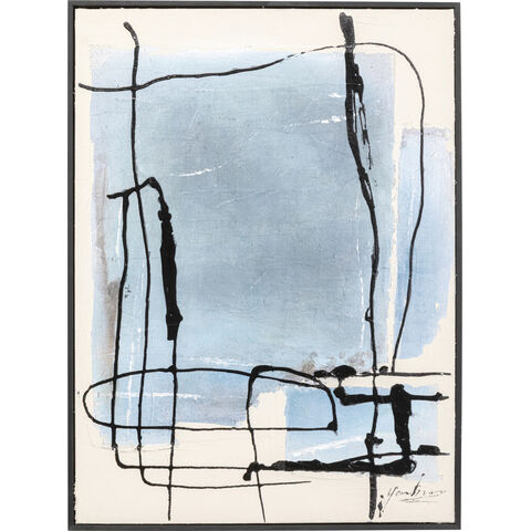 Framed Picture Dust Blue 55x75cm