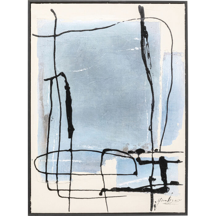 Tableau encadré Dust bleu 75x55cm