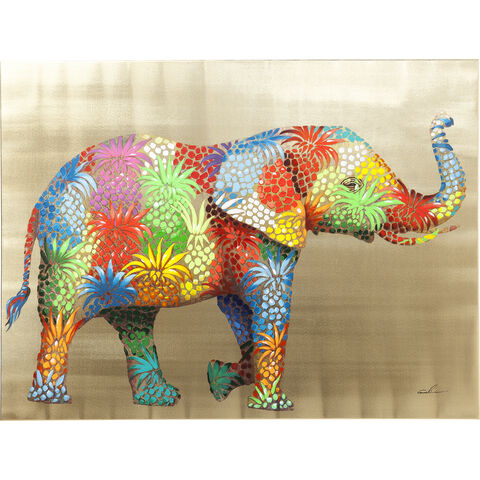 Canvas Picture Flower Elefant 50x40cm