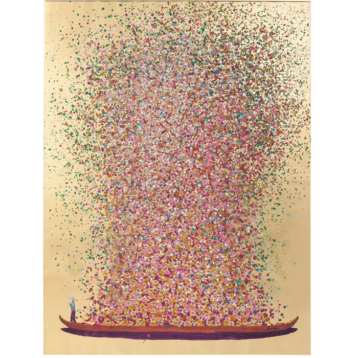 Leinwandbild Flower Boat Gold Pink 40x50cm