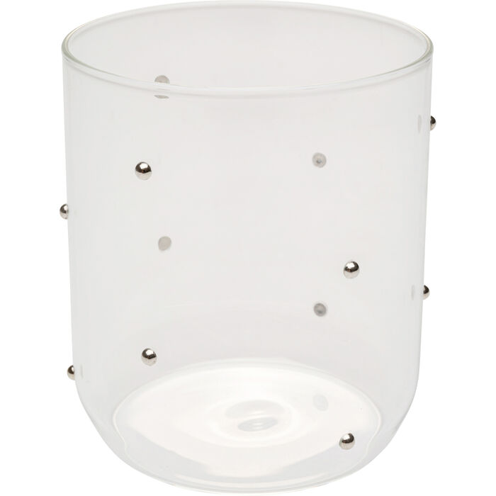 Wasserglas Glam Dots Silber 9cm