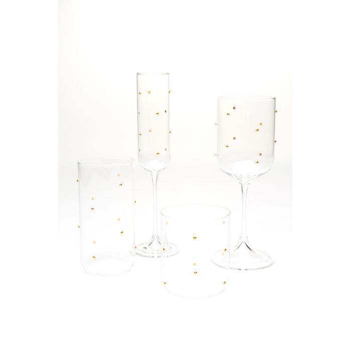 Sektglas Glam Dots Gold 25cm