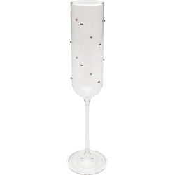 58023 - Sektglas Glam Dots Silber 25cm