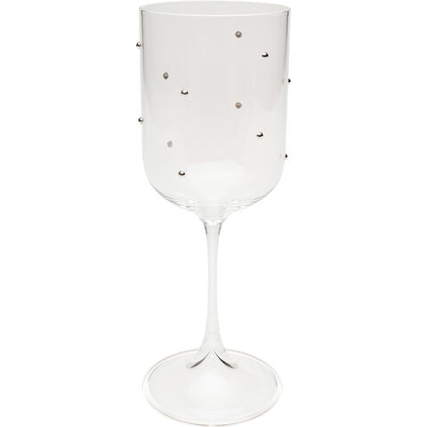Vaso vino blanco Glam Dots Plateado 22cm