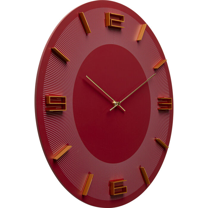 Wanduhr Leonardo Rot/Gold Ø49cm