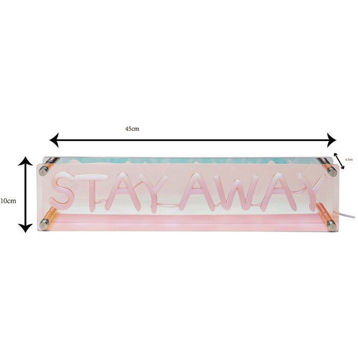 Tischleuchte LED Schrift STAY AWAY