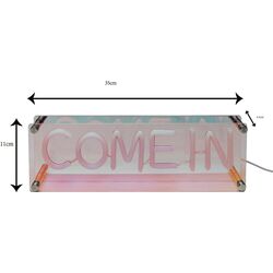 Tischleuchte LED Schrift COME IN
