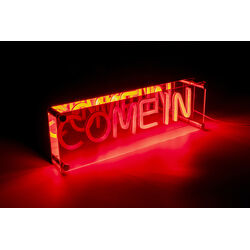 Tischleuchte LED Schrift COME IN