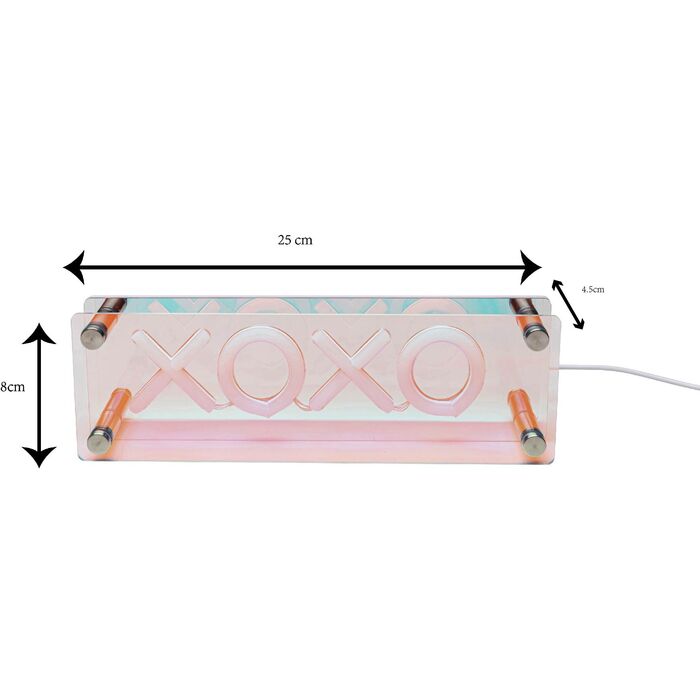 Tischleuchte LED Schrift XOXO