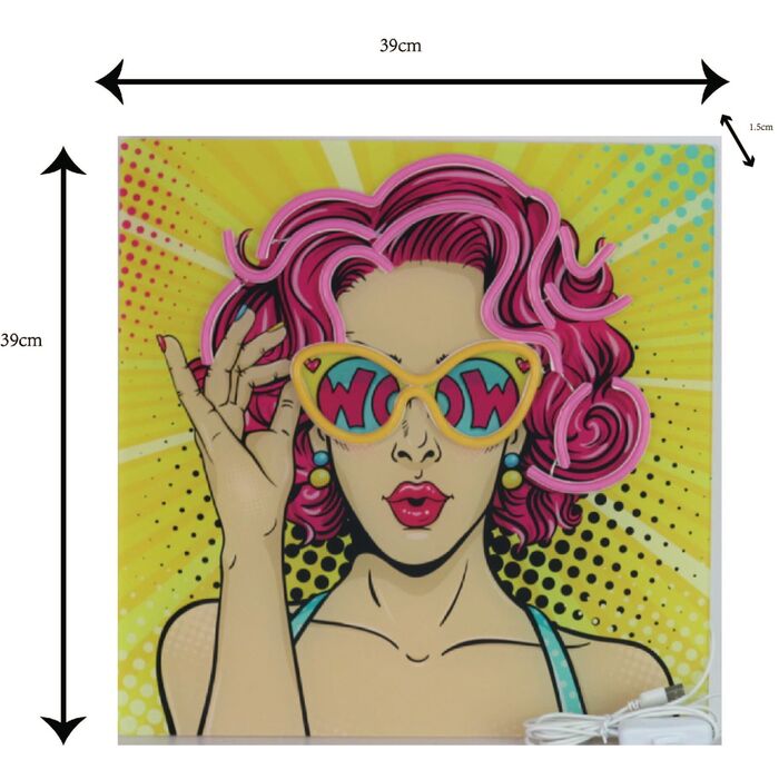 Glasbild Beauty LED 39x39cm