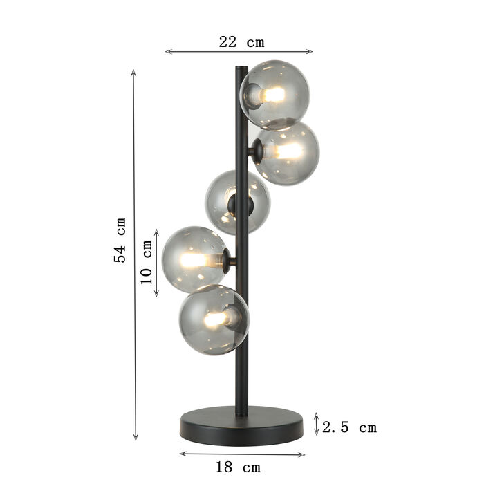 Tischleuchte Scala Balls Schwarz 54cm