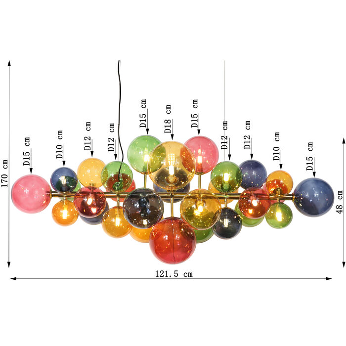 Pendant Lamp Scala Balls Colore 122cm