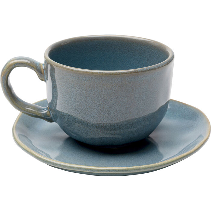 Tasse mit Untertasse Organic Türkis