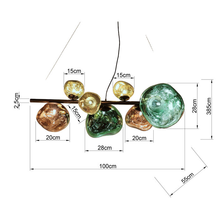 Pendant Lamp Burbuja Colore 150cm