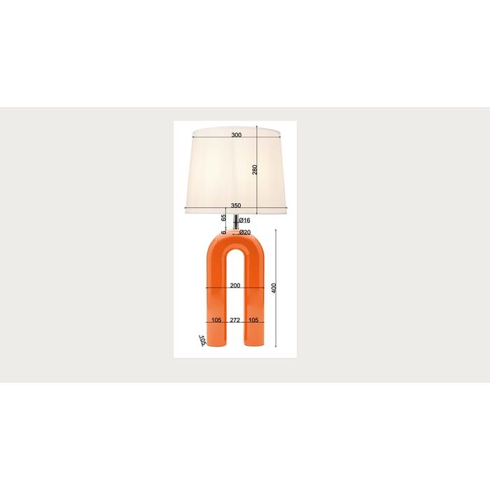 Tischleuchte Eliano Orange 53cm