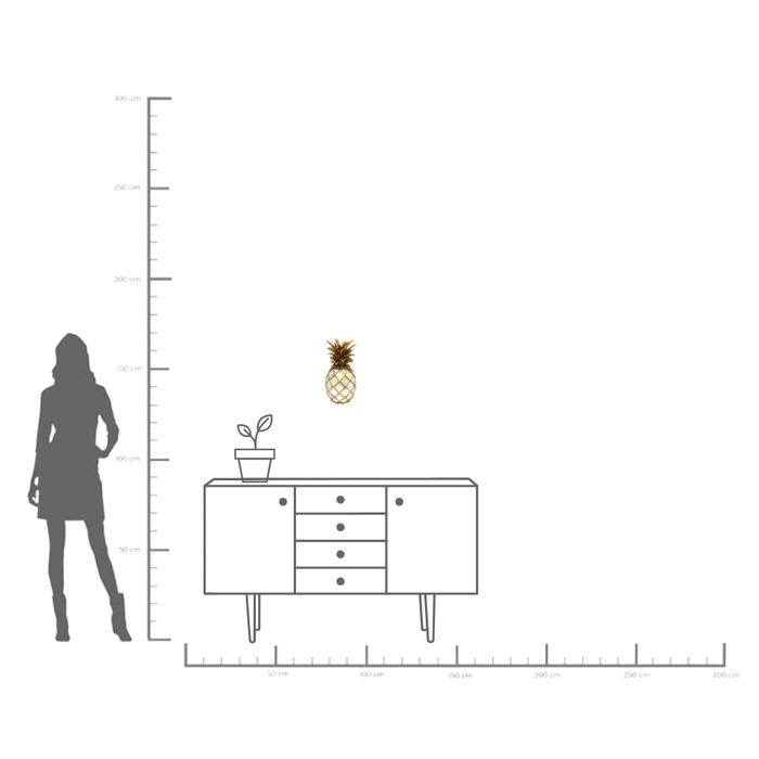 Deko Objekt Pineapple Mirror 29x35cm