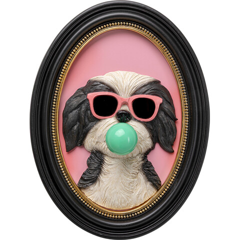 Framed Picture Dog Bubble 31x21cm