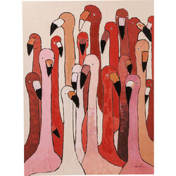 Cuadro Touched Flamingo Meeting 90x120cm