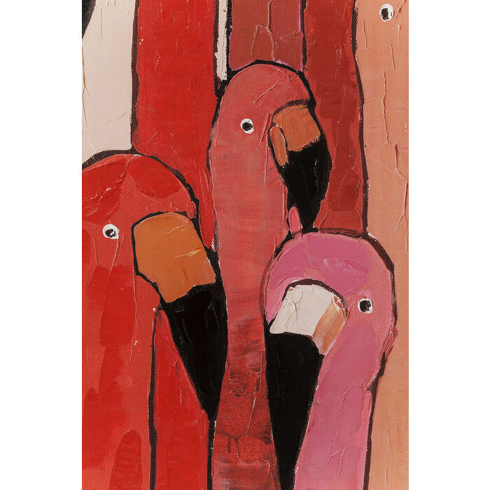 Picture Touched Flamingo Meeting 90x120cm - KARE Israel