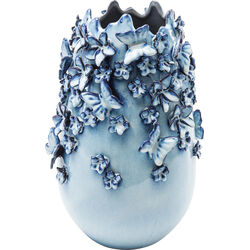 Vase Butterflies Lightblue 35cm