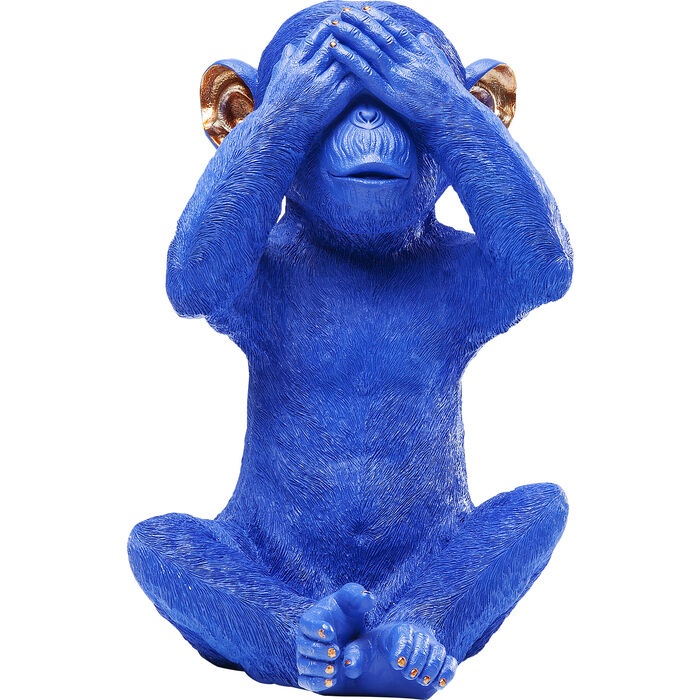 Tirelire Monkey Mizaru bleu