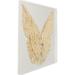 Deco pared Wings oro blanco 120x120cm