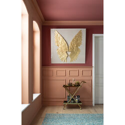 60923 - Wall Decoration Wings Gold White 120x120cm