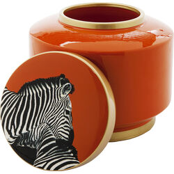 Deco Jar Zebra Orange 19cm