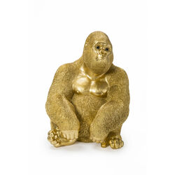Deco Figurine Monkey Gorilla Side Medium Gold 39cm