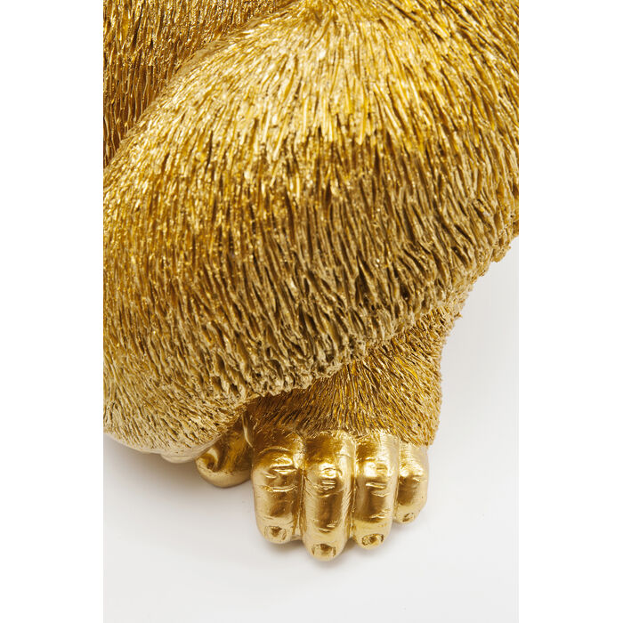 Deco Figurine Monkey Gorilla Side Medium Gold 39cm