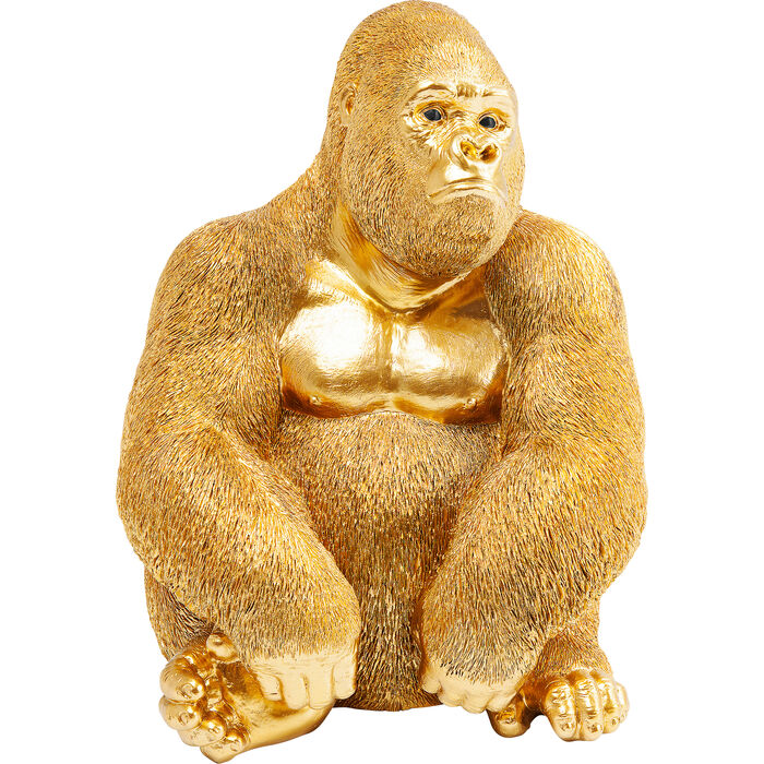 Deko Figur Monkey Gorilla Side Medium Gold 39cm