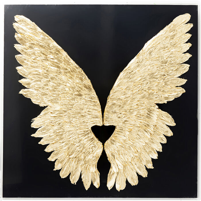 Deco pared Wings oro negro 120x120cm