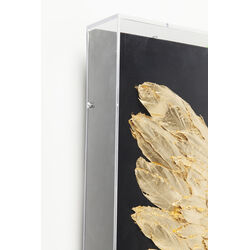 Wandschmuck Wings Gold Black 120x120cm