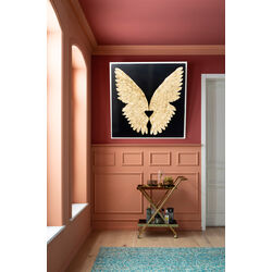 61469 - Wall Decoration Wings Gold Black 120x120cm