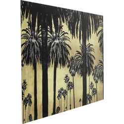 Quadro in vetro Metallic Palms 180x120cm