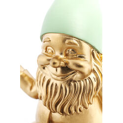 Figura deco Zwerg Meditation oro verde 19cm