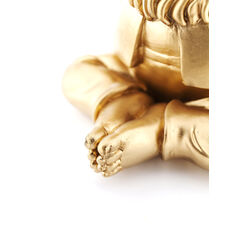 Figura deco Zwerg Meditation oro verde 19cm