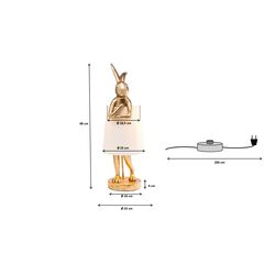 Table Lamp Animal Rabbit Gold/White 68cm