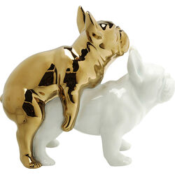 Figura deco Love Dogs guld