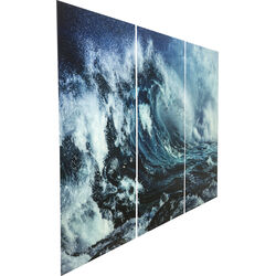 Tableau en verre Triptychon Wave (3/Set)