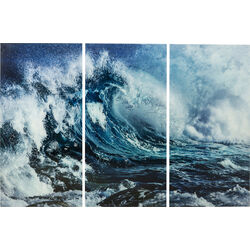 Cuadro cristal Triptychon Wave (3/Set)