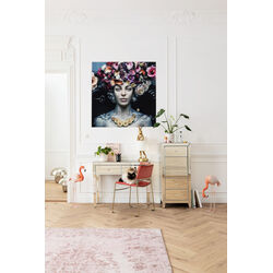 Picture Glass Flower Art Lady 120x120cm