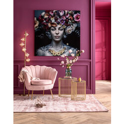 Bild Glas Flower Art Lady 120x120cm