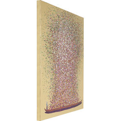 Leinwandbild Flower Boat Gold Pink 120x160cm