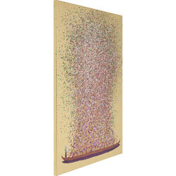 Quadro Touched Flower Boat oro-rosa 80x100c