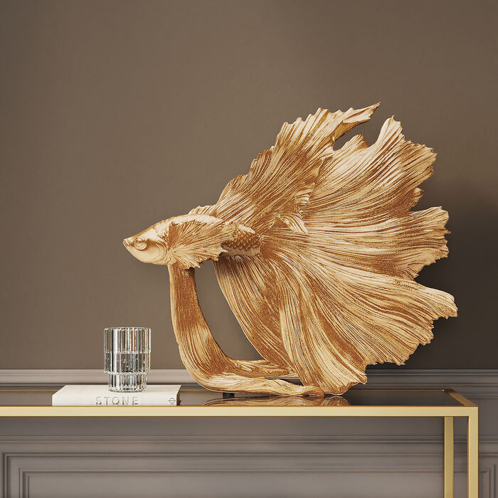 Figura decorativa Betta Fish oro piccolo