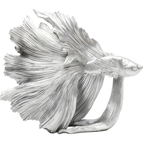 Deco Figurine Betta Fish Silver Small