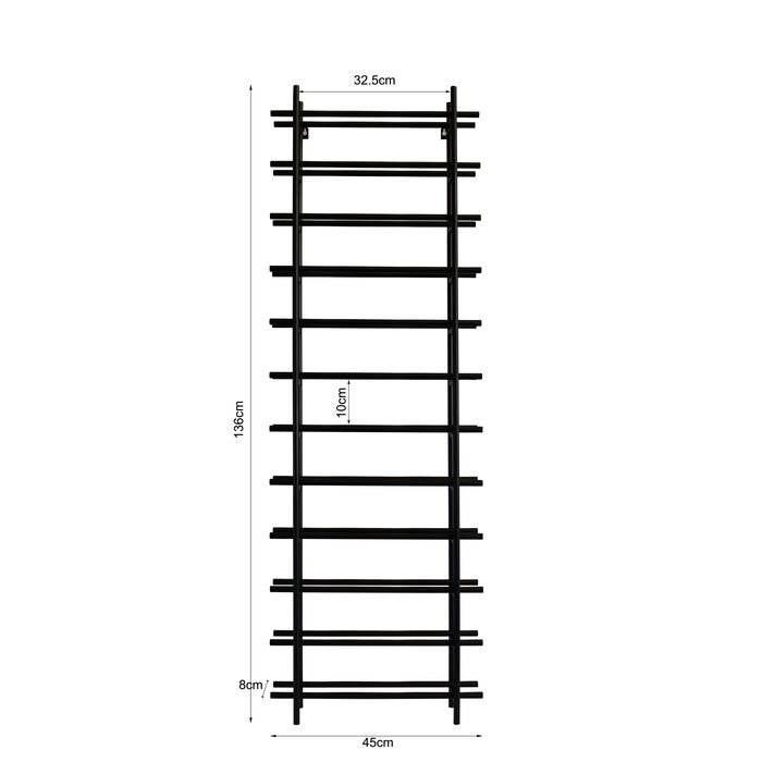 Weinregal Cape Town Schwarz 45x136cm