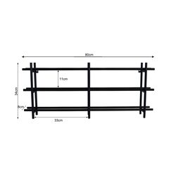 Weinregal Cape Town Schwarz 80x34cm