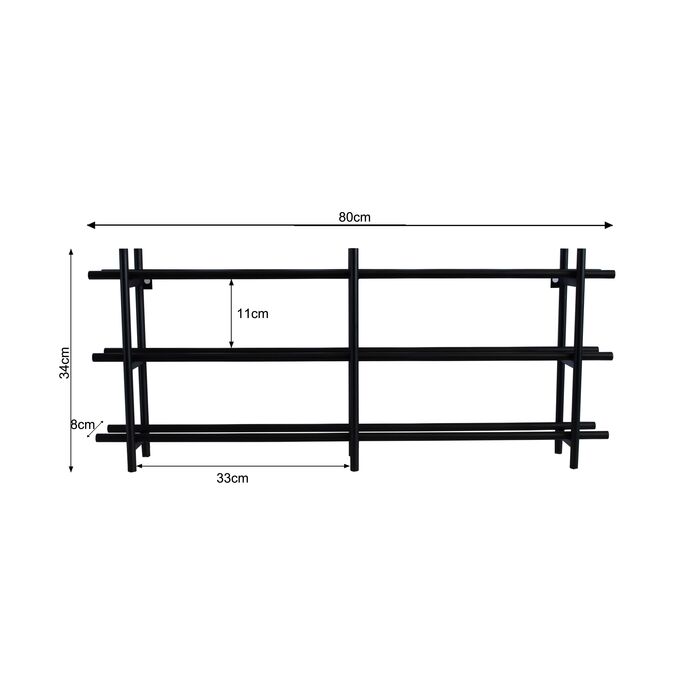 Weinregal Cape Town Schwarz 80x34cm